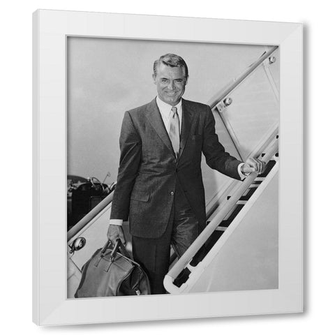 Cary Grant - The Talk of the Town White Modern Wood Framed Art Print by Hollywood Photo Archive