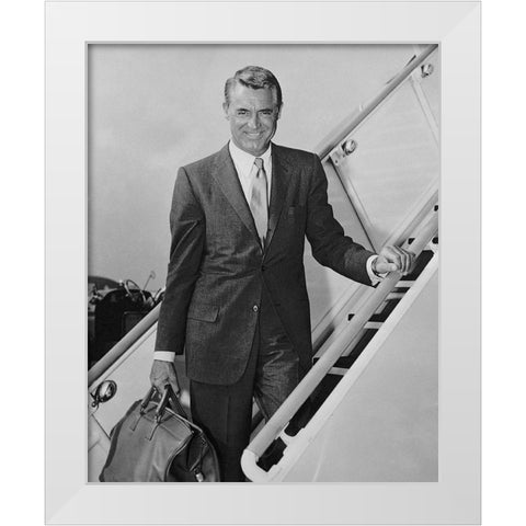Cary Grant - The Talk of the Town White Modern Wood Framed Art Print by Hollywood Photo Archive