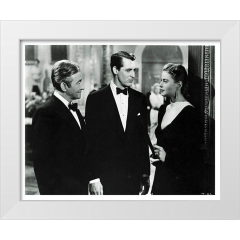 Cary Grant, Claude Rains and Ingrid Bergman - Notorious White Modern Wood Framed Art Print by Hollywood Photo Archive