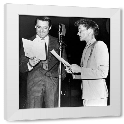 Cary Grant White Modern Wood Framed Art Print by Hollywood Photo Archive