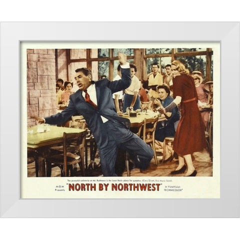 North by Northwest - Lobby Card White Modern Wood Framed Art Print by Hollywood Photo Archive