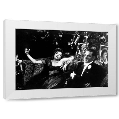 Sunset Boulevard White Modern Wood Framed Art Print by Hollywood Photo Archive