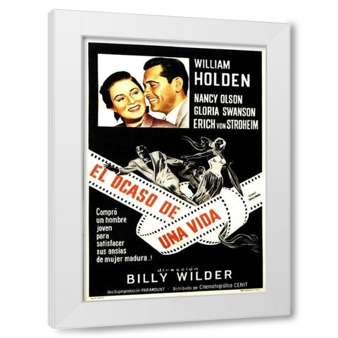 Spanish - Sunset Boulevard White Modern Wood Framed Art Print by Hollywood Photo Archive