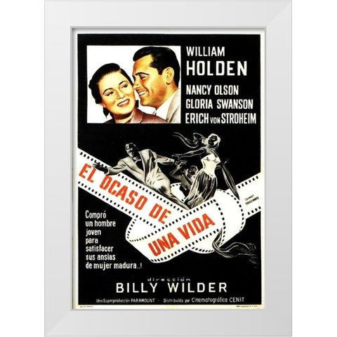 Spanish - Sunset Boulevard White Modern Wood Framed Art Print by Hollywood Photo Archive