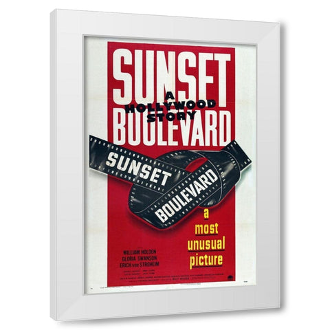 Sunset Boulevard White Modern Wood Framed Art Print by Hollywood Photo Archive