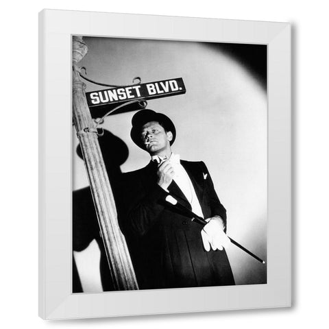 Sunset Boulevard White Modern Wood Framed Art Print by Hollywood Photo Archive