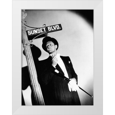 Sunset Boulevard White Modern Wood Framed Art Print by Hollywood Photo Archive