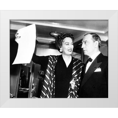 Sunset Boulevard - Gloria Swanson with Buster Keaton White Modern Wood Framed Art Print by Hollywood Photo Archive