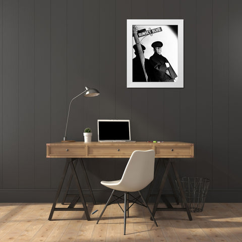 Sunset Boulevard White Modern Wood Framed Art Print by Hollywood Photo Archive