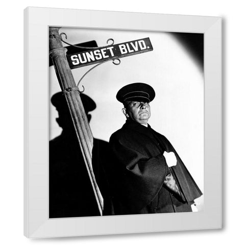 Sunset Boulevard White Modern Wood Framed Art Print by Hollywood Photo Archive