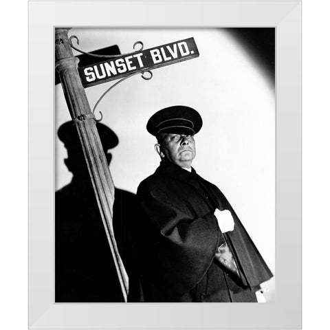 Sunset Boulevard White Modern Wood Framed Art Print by Hollywood Photo Archive