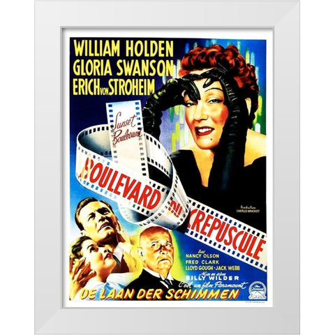 Dutch - Sunset Boulevard - Poster White Modern Wood Framed Art Print by Hollywood Photo Archive