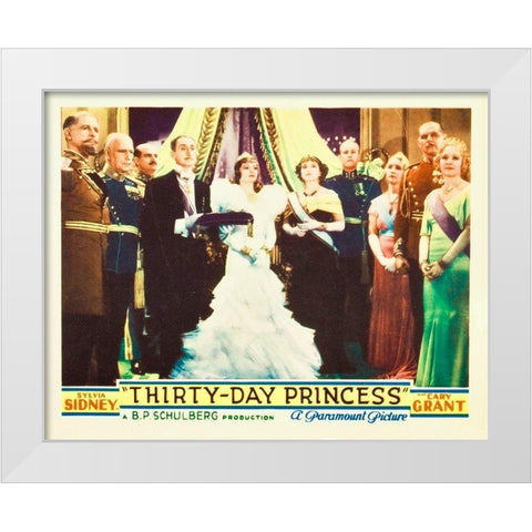 Thirty Day Princess - Lobby Card White Modern Wood Framed Art Print by Hollywood Photo Archive