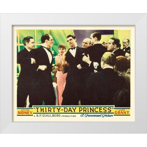 Thirty Day Princess - Lobby Card White Modern Wood Framed Art Print by Hollywood Photo Archive