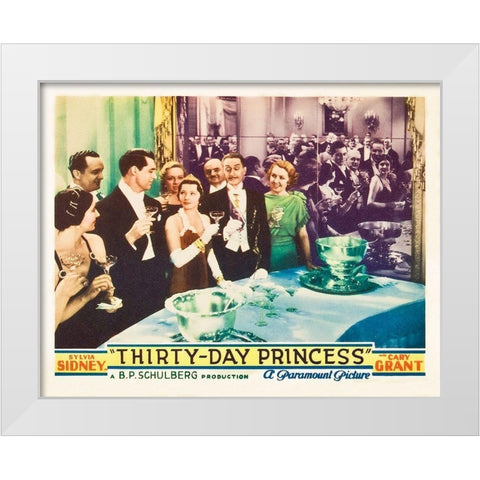 Thirty Day Princess - Lobby Card White Modern Wood Framed Art Print by Hollywood Photo Archive