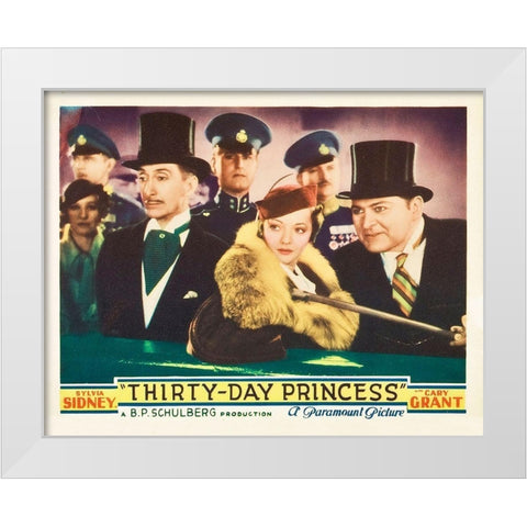 Thirty Day Princess - Lobby Card White Modern Wood Framed Art Print by Hollywood Photo Archive