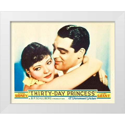 Thirty Day Princess - Lobby Card White Modern Wood Framed Art Print by Hollywood Photo Archive