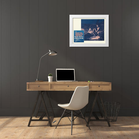 Elizabeth Taylor - A Place in the Sun - Lobby Card White Modern Wood Framed Art Print by Hollywood Photo Archive