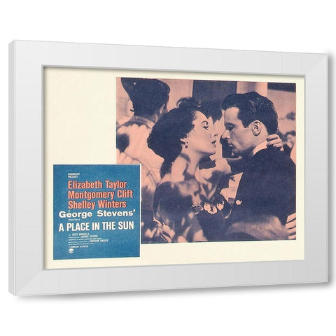 Elizabeth Taylor - A Place in the Sun - Lobby Card White Modern Wood Framed Art Print by Hollywood Photo Archive
