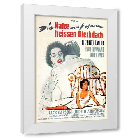 German - Cat on a Hot Tin Roof White Modern Wood Framed Art Print by Hollywood Photo Archive