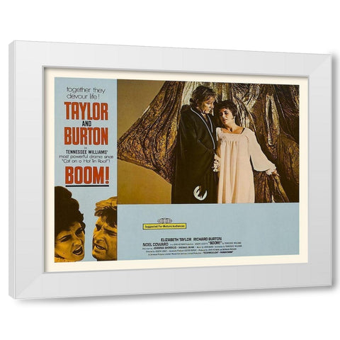 Elizabeth Taylor - Boom! - Lobby Card White Modern Wood Framed Art Print by Hollywood Photo Archive