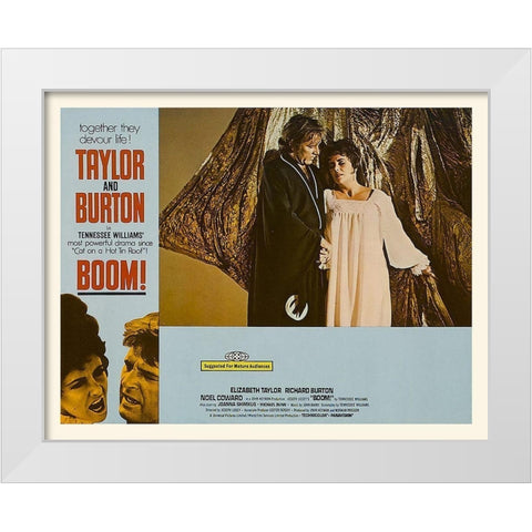 Elizabeth Taylor - Boom! - Lobby Card White Modern Wood Framed Art Print by Hollywood Photo Archive