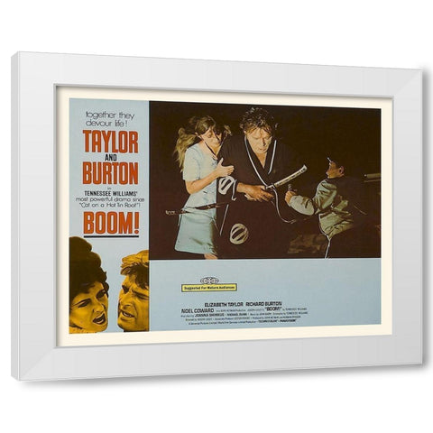 Elizabeth Taylor - Boom! - Lobby Card White Modern Wood Framed Art Print by Hollywood Photo Archive