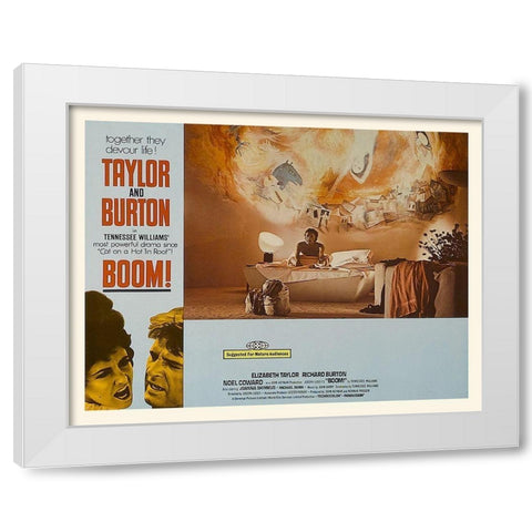 Elizabeth Taylor - Boom! - Lobby Card White Modern Wood Framed Art Print by Hollywood Photo Archive