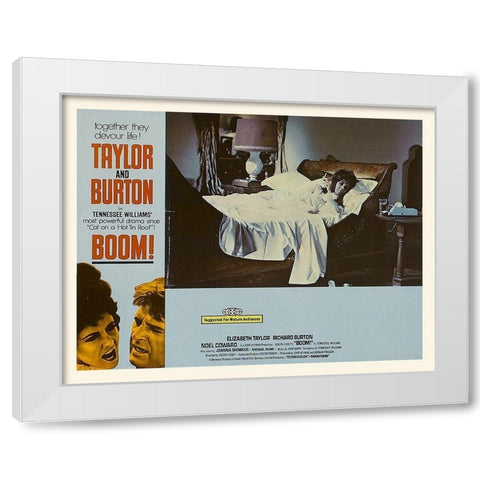 Elizabeth Taylor - Boom! - Lobby Card White Modern Wood Framed Art Print by Hollywood Photo Archive