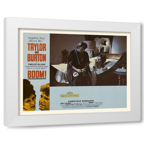 Elizabeth Taylor - Boom! - Lobby Card White Modern Wood Framed Art Print by Hollywood Photo Archive