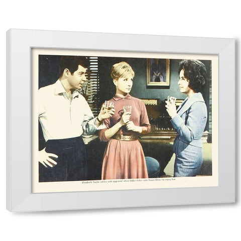 Elizabeth Taylor - Butterfield 8 - Lobby Card White Modern Wood Framed Art Print by Hollywood Photo Archive