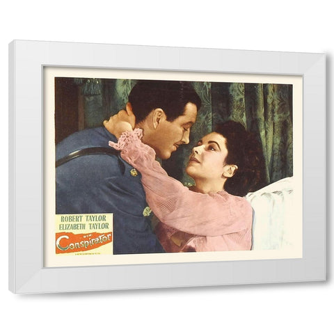 Elizabeth Taylor - Conspirator - Lobby Card White Modern Wood Framed Art Print by Hollywood Photo Archive