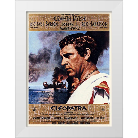 Richard Burton - Cleopatra - Poster White Modern Wood Framed Art Print by Hollywood Photo Archive