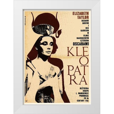 Elizabeth Taylor - Cleopatra - Poster White Modern Wood Framed Art Print by Hollywood Photo Archive