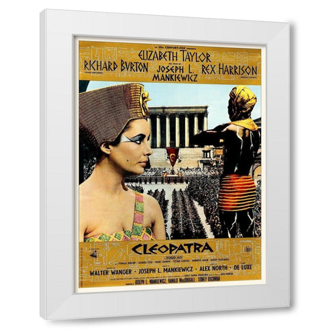 Elizabeth Taylor - Cleopatra - Poster White Modern Wood Framed Art Print by Hollywood Photo Archive