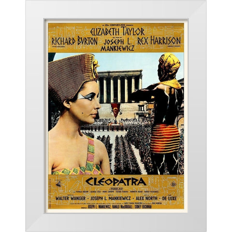 Elizabeth Taylor - Cleopatra - Poster White Modern Wood Framed Art Print by Hollywood Photo Archive
