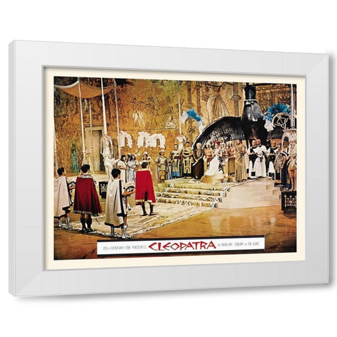 Elizabeth Taylor - Cleopatra - Lobby Card White Modern Wood Framed Art Print by Hollywood Photo Archive