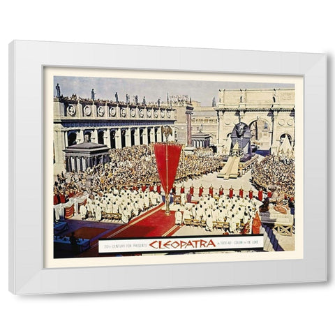 Elizabeth Taylor - Cleopatra - Lobby Card White Modern Wood Framed Art Print by Hollywood Photo Archive