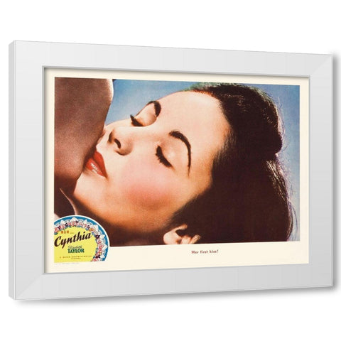 Elizabeth Taylor - Cynthia - Lobby Card White Modern Wood Framed Art Print by Hollywood Photo Archive