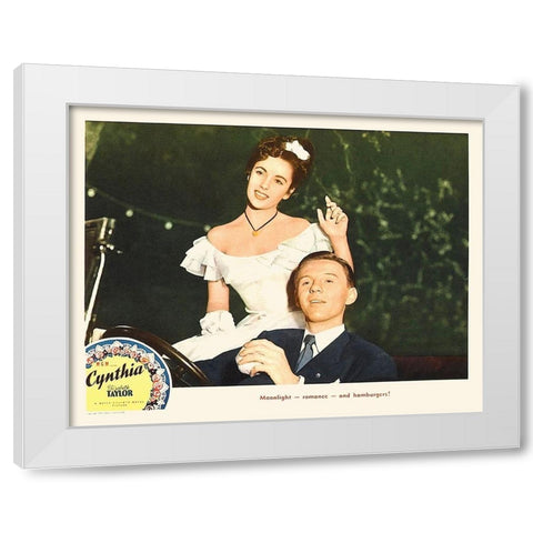 Elizabeth Taylor - Cynthia - Lobby Card White Modern Wood Framed Art Print by Hollywood Photo Archive