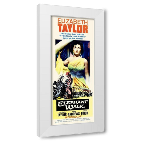 Elizabeth Taylor - Elephant Walk - Poster White Modern Wood Framed Art Print by Hollywood Photo Archive