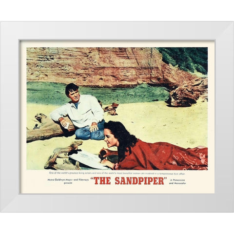Elizabeth Taylor - Sandpiper - Lobby Card White Modern Wood Framed Art Print by Hollywood Photo Archive