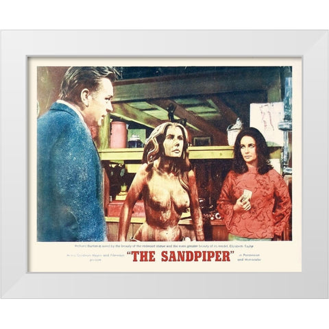 Elizabeth Taylor - Sandpiper - Lobby Card White Modern Wood Framed Art Print by Hollywood Photo Archive