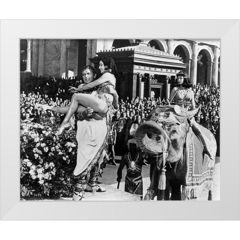 Elizabeth Taylor - Cleopatra White Modern Wood Framed Art Print by Hollywood Photo Archive