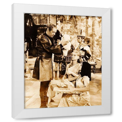 Elizabeth Taylor - Cleopatra White Modern Wood Framed Art Print by Hollywood Photo Archive