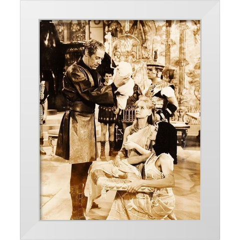 Elizabeth Taylor - Cleopatra White Modern Wood Framed Art Print by Hollywood Photo Archive