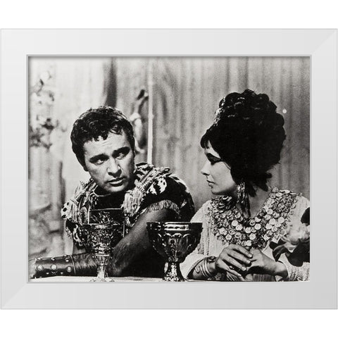 Elizabeth Taylor - Cleopatra White Modern Wood Framed Art Print by Hollywood Photo Archive