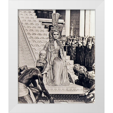 Elizabeth Taylor - Cleopatra White Modern Wood Framed Art Print by Hollywood Photo Archive