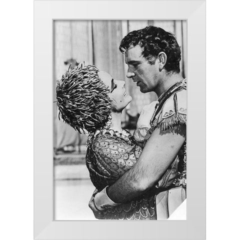Elizabeth Taylor - Cleopatra White Modern Wood Framed Art Print by Hollywood Photo Archive