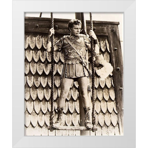 Elizabeth Taylor - Cleopatra White Modern Wood Framed Art Print by Hollywood Photo Archive